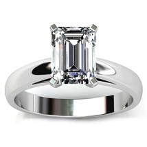 3Ct Cathedral Vero Moissanite Anello di Fidanzamento Solitario 14K Bianco Dorato - £137.12 GBP