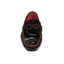 Men's GENIO Casual Dress Shoes Turkey Patent Leather 120580105 Black Red image 2