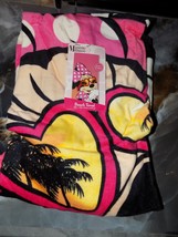 DISNEY Pink Minnie Mouse &quot;heart shades&quot; W/Palm Trees Beach Towel 100% Co... - €14,48 EUR