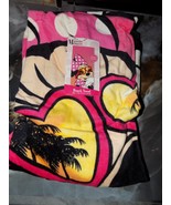 DISNEY Pink Minnie Mouse &quot;heart shades&quot; W/Palm Trees Beach Towel 100% Co... - €14,38 EUR