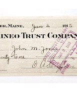 1915 Kineo Trust Company Bank Check E.A. Sampson Dover Maine Signed 6985... - $27.22 CAD