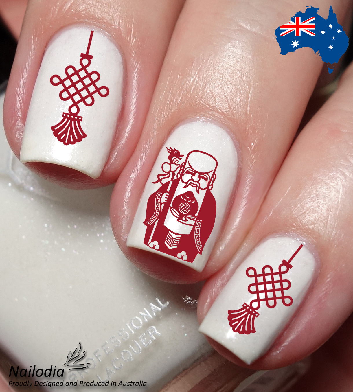 Chinese God of Wealth Fortune Lunar New Year Nail Art Decal Sticker - $3.99