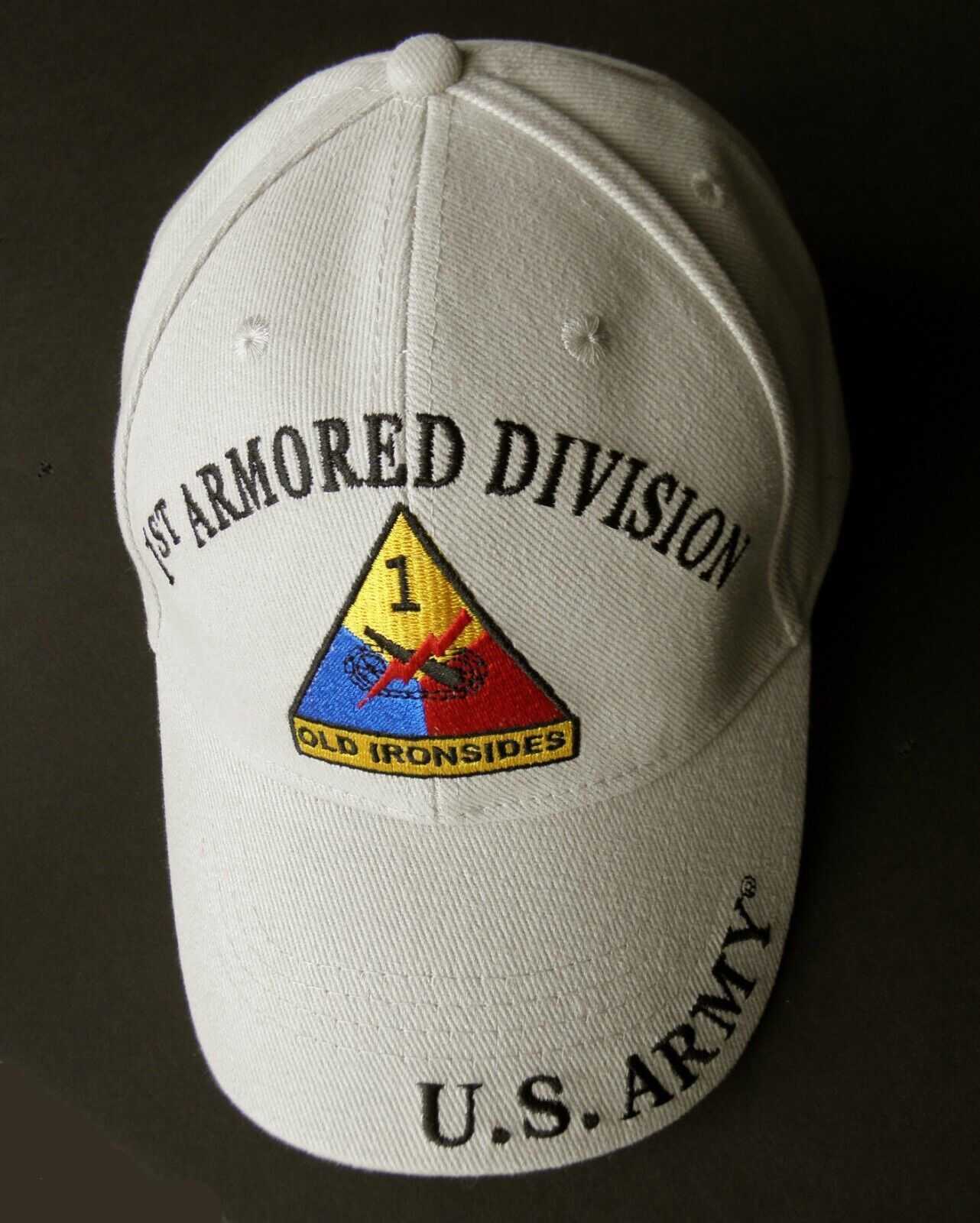 ARMY 1ST ARMORED DIVISION EMBROIDERED BASEBALL CAP OLD IRONSIDES - $12.44