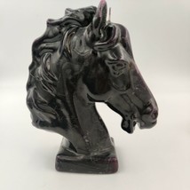 Vintage Large 9 Inch Tall Black Horse Head Bust Chess Knight Candle - £36.07 GBP