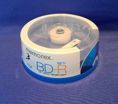 15 PK Memorex BD-R BDR Blu Ray 25 GB DVD Bluray Disks Single Layer 6X Ne... - £25.72 GBP