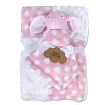 Baby Essentials pink white patchwork hearts Blanket Snuggly security blanket Set - £16.07 GBP