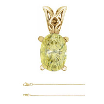 Oval Diamond Pendant 14k Yellow Gold (1.08 Ct Yellow VS2(Enhanced)) IGL - £1,611.21 GBP