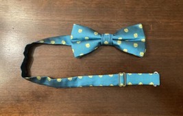 Blue Bow Tie With Green Skulls Monsters Pre Tied - £8.98 GBP