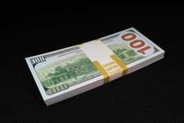 Full Print Realistic Prop Money New Fake 100 Dollar Bills Real Cash Replica 10K - $11.29