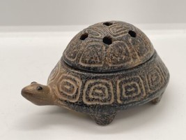 Vintage Japan Tortoise Turtle Trinket Box Figurine Animal 2”T 3.5”W Art Pottery - $20.57