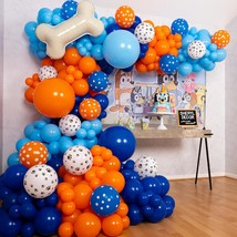 All-In-1 Bluey Balloons Arch &amp; Garland Kit With Bonus Bone  Small And Large Blue - £32.04 GBP