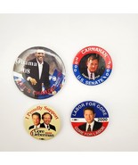 Vtg Democrat Political Buttons Obama Gore Liberman Carnahan 2000 2008 Prop - $16.83