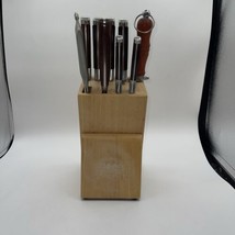 Cabela&#39;s Butcher Block Kitchen Knife Set 9 Pieces Plus Wooden Block - £53.72 GBP