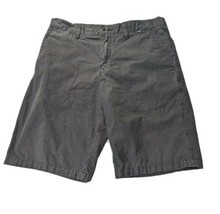 Hurley Mens Casual Shorts Black Gray Plaid Flat Front Pockets Button Siz... - £17.35 GBP