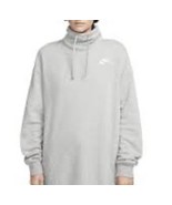 Nike Women Gray Club Fleece Oversized Mock-Neck Sweatshirt Medium FB8664... - $59.28 CAD