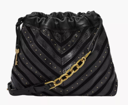 Fossil Gigi Shoulder Bag Black Leather/Suede ZB1632001 NWT $330 Retail FS - £125.81 GBP