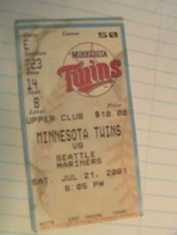 MLB Minnesota Twins Vs Seattle Mariners 7/21/2001 Ticket Stub - £3.10 GBP