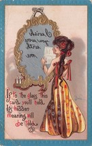 Dwig Postcard Magic Mirror I Wish You Were With Me Girl Series 30 Artist... - $9.89