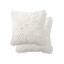 18&quot; X 18&quot; X 5&quot; Off White Faux Fur  Pillow 2 Pack - £60.02 GBP