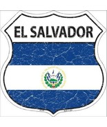 El Salvador Country Flag Highway Shield Metal Sign - £22.34 GBP