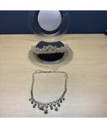 Davids Bridal Tiara Collection Headpiece Crystal and Pearl Tiara And Nec... - $201.38 CAD