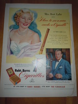 Vintage Robt. Burns Cigarillos Mr. Mrs Bert Lahr Print Magazine Advertisement 19 - £3.94 GBP