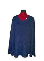 Style &amp; Co. Sweater Blue Women Pullover Textured Size Large - $33.36