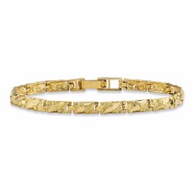 Womens Diamond Cut Textured Nugget 10K Gold 7" Bracelet - $1,999.99