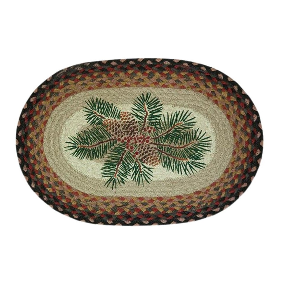 Rustic Pinecone and Berry Oval Table Mat - $41.46
