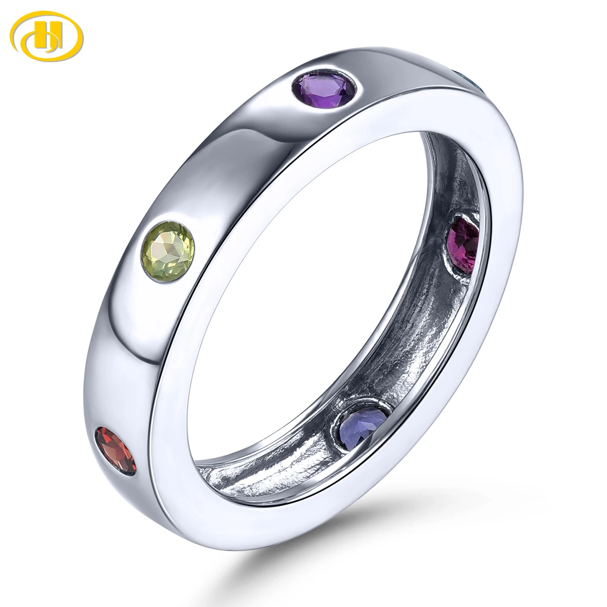 Stock Clearance Natural Colorful Gemstones Sterling Silver Women&#39;s Rings Genuine - £29.14 GBP