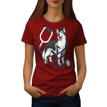 Wellcoda Vet Doctor Husky Womens T-shirt, Dog Happy Casual Design Printed Tee - £16.06 GBP