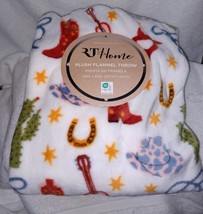 RT Home Cowboy Theme Plush Flannel Throw 50&quot;x 60&quot; New - €14,12 EUR