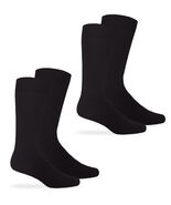 Jefferies Socks Mens Microfiber Nylon Rib Pattern Dress Uniform Crews 2 ... - $11.99