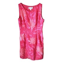 Casual Corner Annex Pink Palm Frond Sleeveless Dress - £11.45 GBP