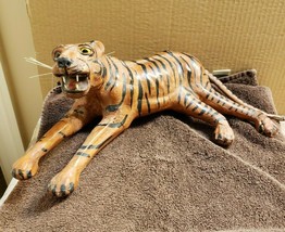 Handmade Hand Crafted Papier Mache Tiger Sculpture Figurine - £15.58 GBP