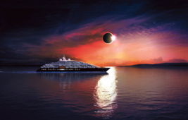 FRAMED CANVAS ART PRINT cruise ship boat ocean at night full moon stars space - £31.64 GBP+