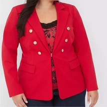 LANE BRYAHT Red Bryant Blazer Double Breasted Gold Buttons Size 18 holiday fall - £28.22 GBP