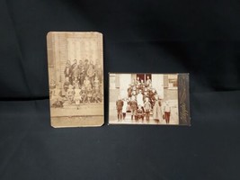 Old Lot Of 2 ca. 1888 Primary School Cabinet Card Photos Photographs BATH MAINE  - £29.81 GBP