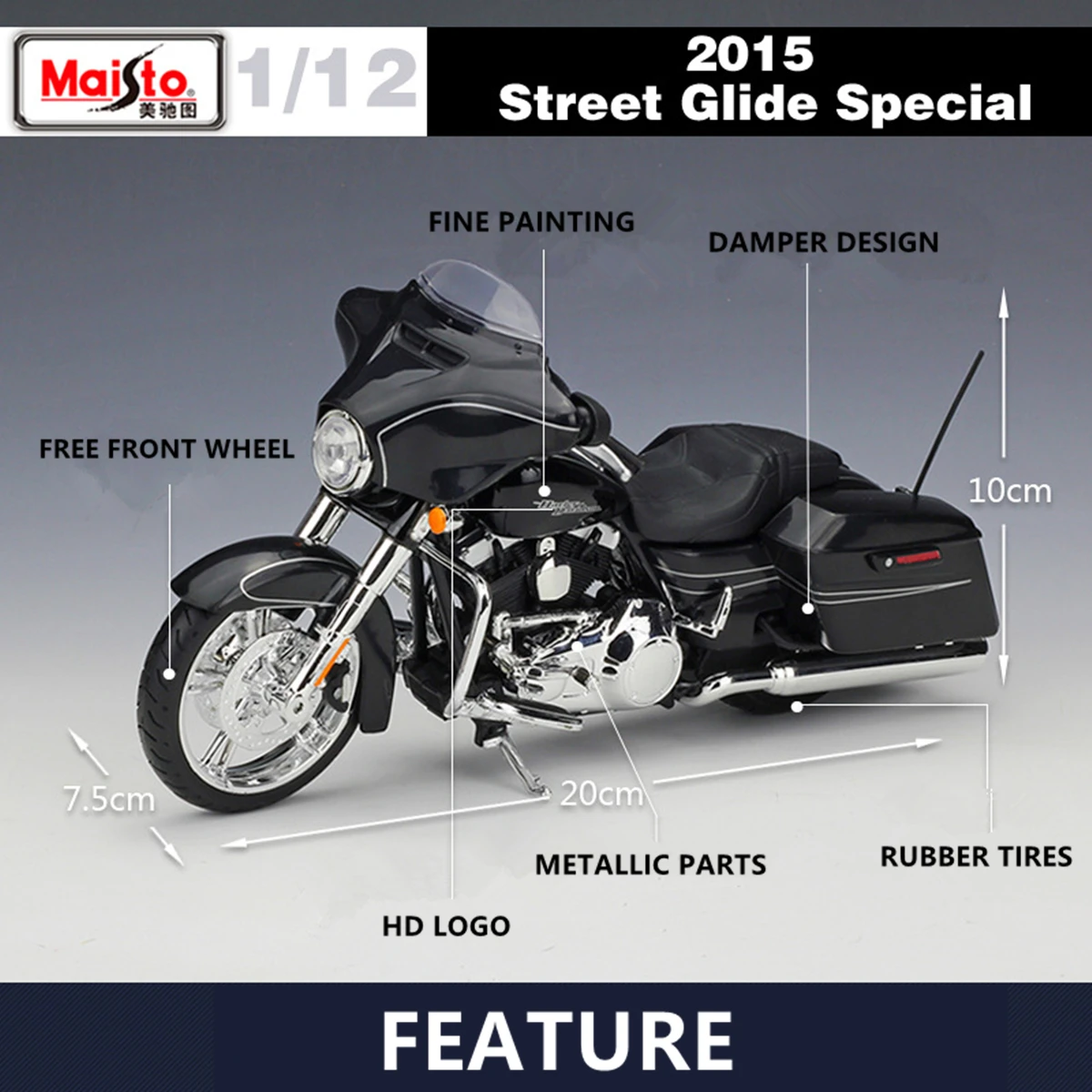 Maisto Scale 1:12 Motorcycle Model Harley-Davidson 2013 FLHRC Road King - £24.38 GBP