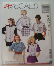 McCall&#39;s #5753 Easy Misses&#39; Blouse Sizes 10-12-14 Vintage Uncut - £7.94 GBP