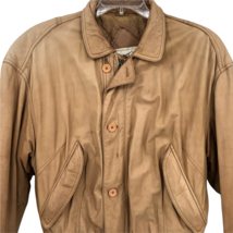 VTG Luis Alvear Mens Leather Bomber Tan Jacket Coat Size Medium - $98.99