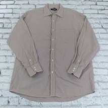 Express Shirt Mens XL Brown White Houndstooth Long Sleeve Collared Butto... - $24.99