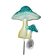 Garden Collection NEW Cyan / White Mushroom Stake, 2ft Tall Garden/Outdo... - $25.62