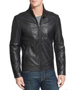 Men Leather Jacket Black Slim fit Biker Motorcycle Genuine Lambskin Jack... - £93.92 GBP