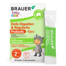 Brauer Baby &amp; Kids Daily Digestion &amp; Regularity Probiotic + Fibre 30 Sac... - £88.05 GBP