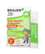 Brauer Baby &amp; Kids Daily Digestion &amp; Regularity Probiotic + Fibre 30 Sac... - £87.83 GBP