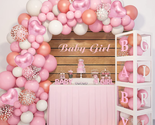 Baby Boxes Pink Baby Shower Decorations 143Pcs for Girl, Rose Gold Pink ... - $32.36
