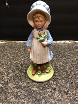 Vintage Holly Hobbie Pioneer Girl Ceramic Figurine World Wide Art Mcmlxxiii. - £7.86 GBP