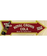 Royal Crown Cola Soda Arrow Embossed Metal Sign Alcohol Beers - £27.48 GBP