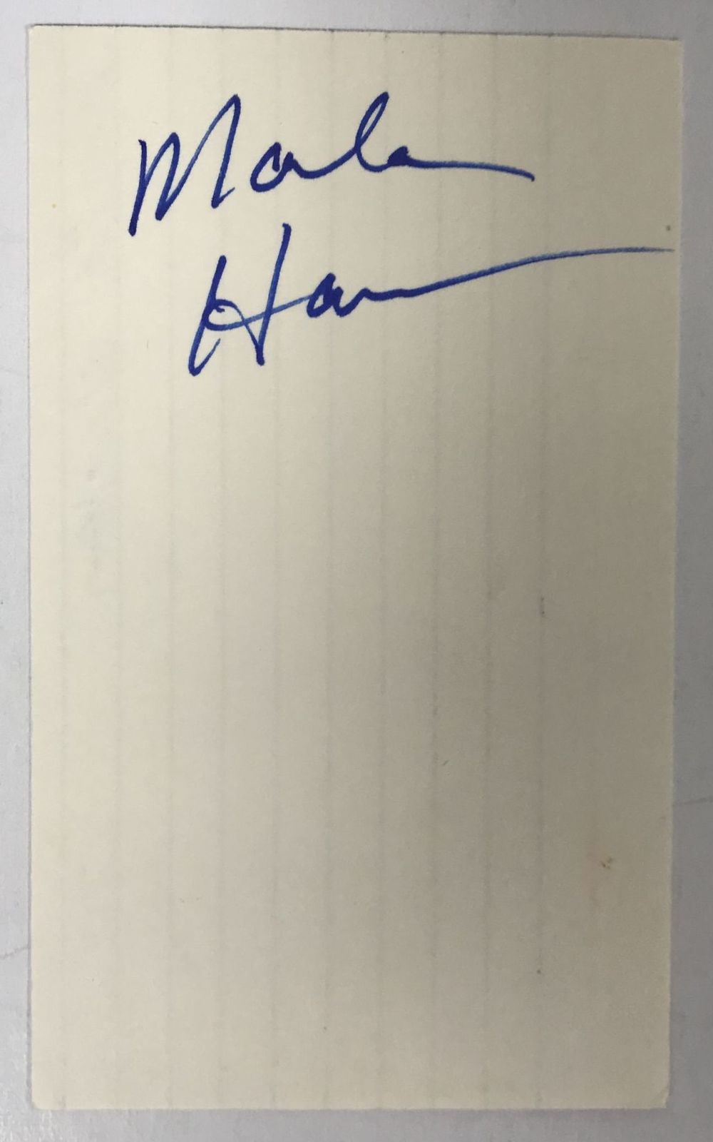 Marla Hanson Signed Autographed Vintage 3x5 Index Card - $15.00
